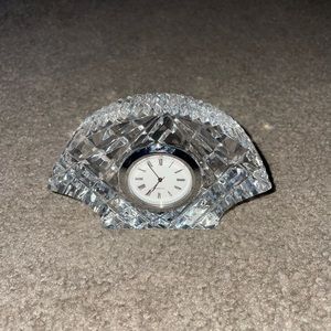 Used Small Kathleen Irish Handblown Crystal With Analog Clock